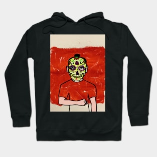 Skull Face NFT - Macabre Elegance: Male Character with Dark Eyes and Light Skin Hoodie